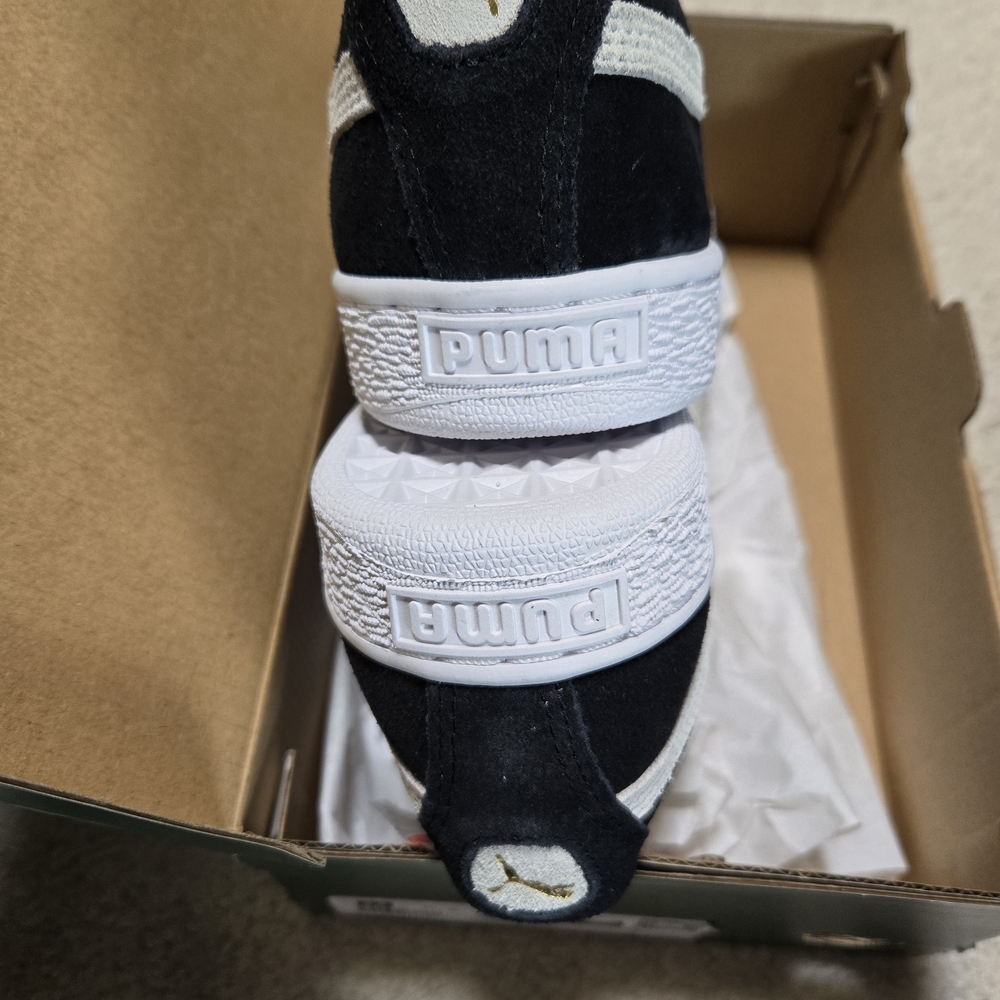 Puma Suede Classic XXI Women's Black and White Sneakers - Picture 4 of 5